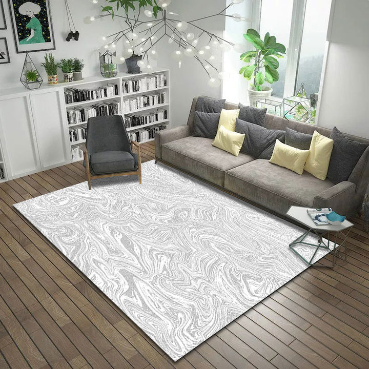 Modern living room rug in pink and brown Abstract twisted line pattern rug Polyester non-slip backing rug | Bowlift