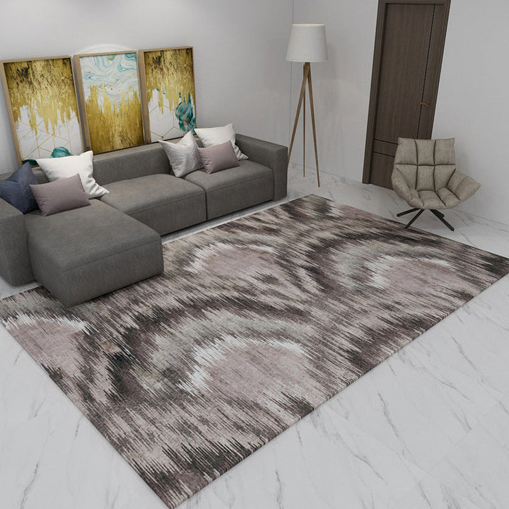 BowLift | Modern living room rug in brown and purple with abstract stripe pattern rug polyester pet-friendly area rug