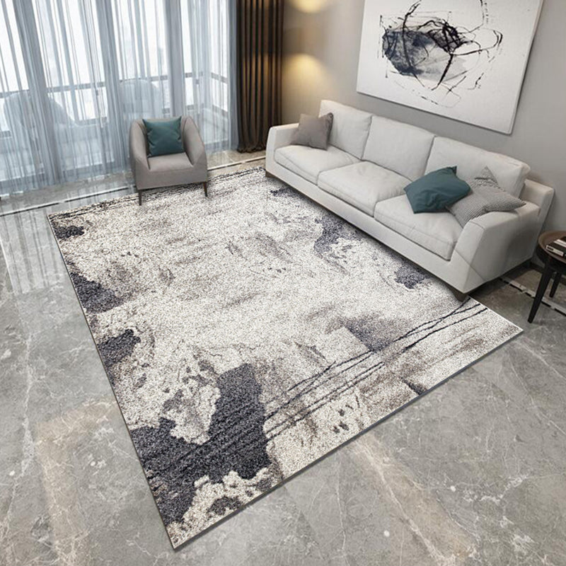 New Modern Carpet in Gray and Blue Abstract Splatter Pattern Carpet Polyester Non-Slip Carpet for Home Decor | Bowlift