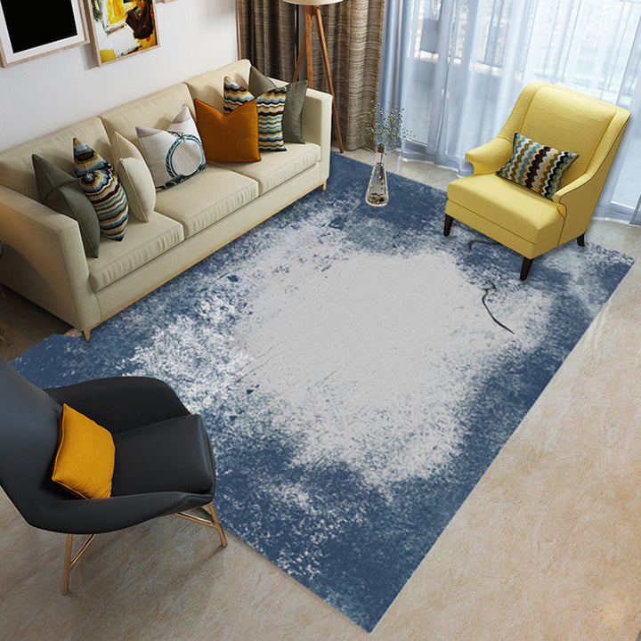 Blue and orange bedroom carpet modern abstract painting pattern carpet polyester stain-resistant carpet | Bowlift