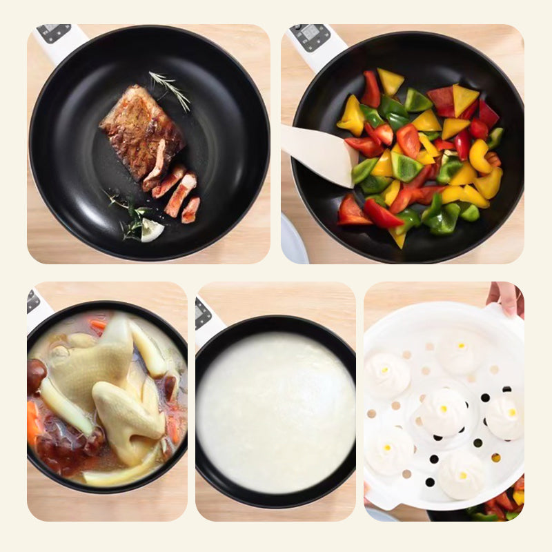 Multifunctional electric pan – Ideal for frying, cooking, and steaming, energy-saving and easy to clean | Bowlift