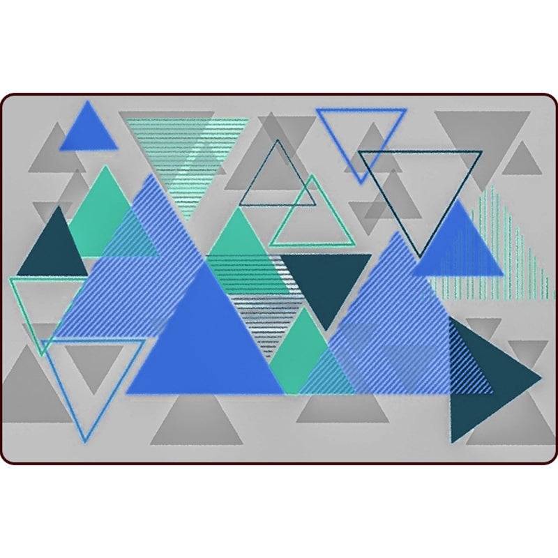 Modern living room rug in gray color block triangle print rug polyester machine washable rug | Bowlift