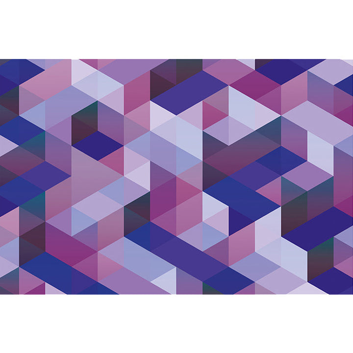Casual modern rug in purple geometric triangle pattern rug polyester pet friendly rug for home decor | Bowlift