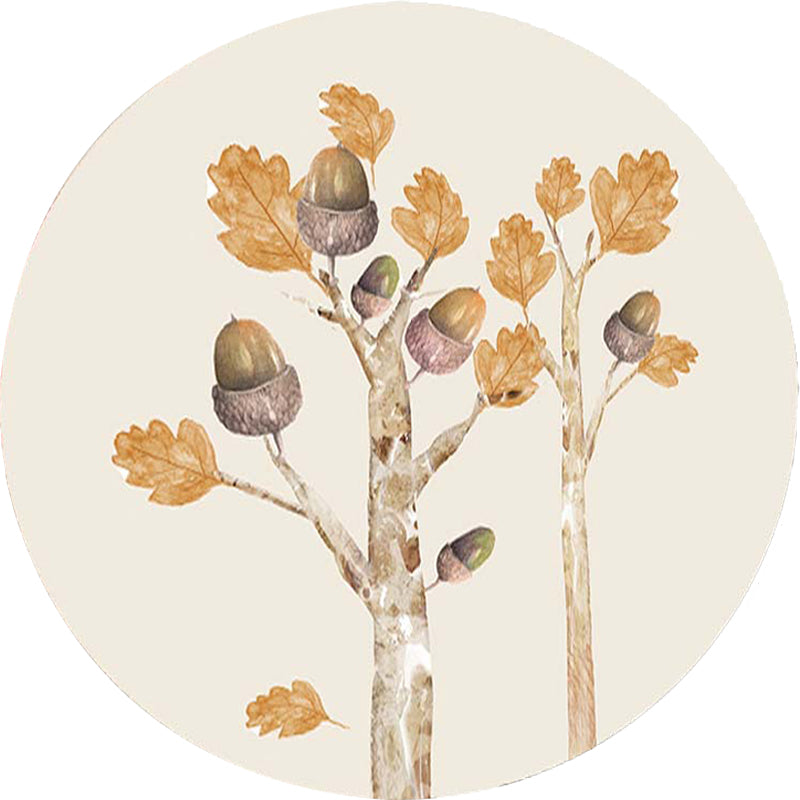 BowLift | Casual Kids Rug in Ivory Botanical Tree Pattern Rug Polyester Pet-Friendly Rug for the Children's Room