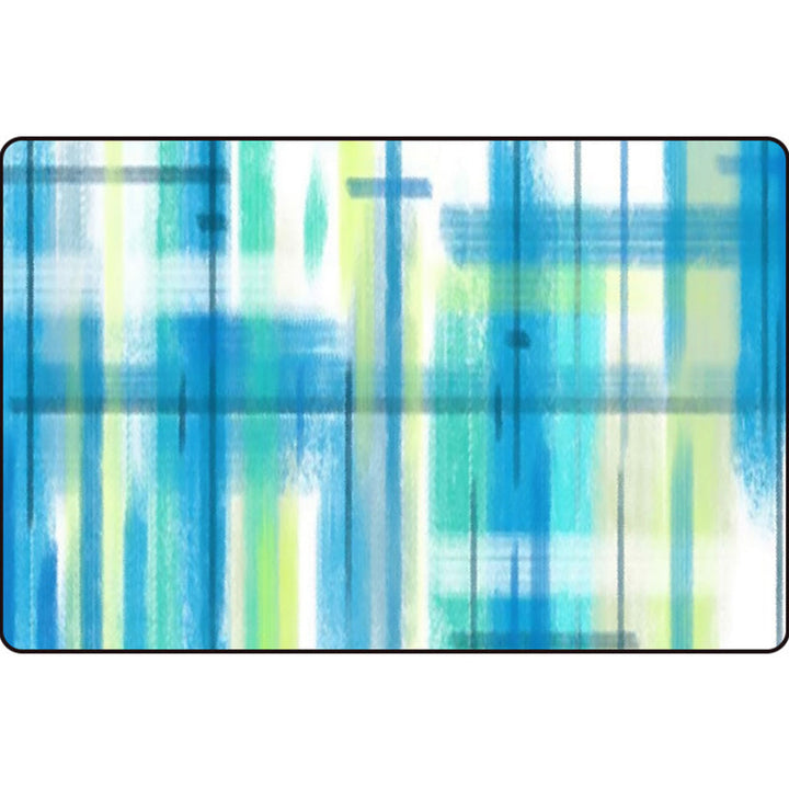 Modern living room rug in blue and purple with abstract stripe pattern Rug polyester non-slip washable rug | Bowlift