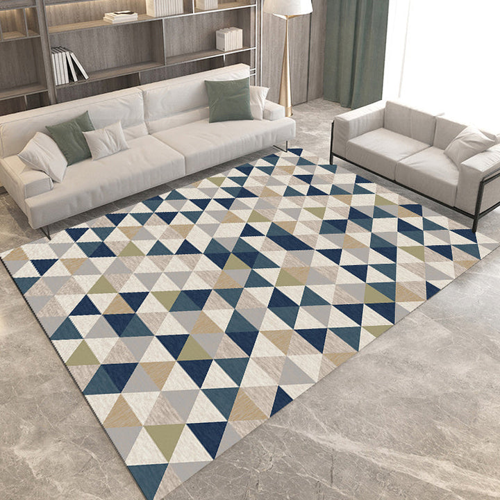 Modern Living Room Rug Multicolored Geometric Print Rug Polyester Non-Slip Underlay Area Rug | Bowlift