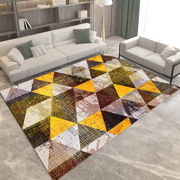 Modern Living Room Rug Multicolored Geometric Print Rug Polyester Non-Slip Underlay Area Rug | Bowlift