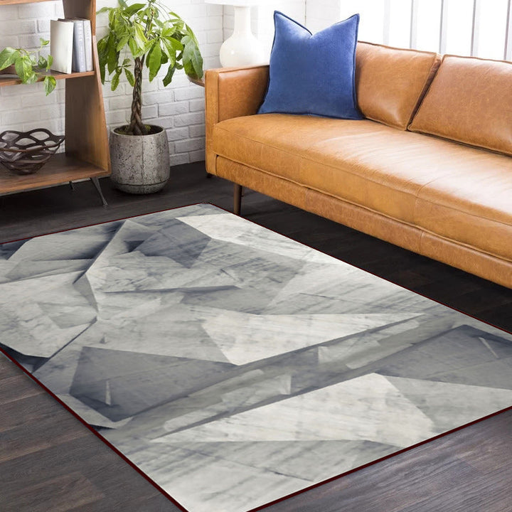 New Modern Carpet in Gray Abstract Irregular Shape Pattern Carpet Polyester Non-Slip Carpet for Home Decor | Bowlift