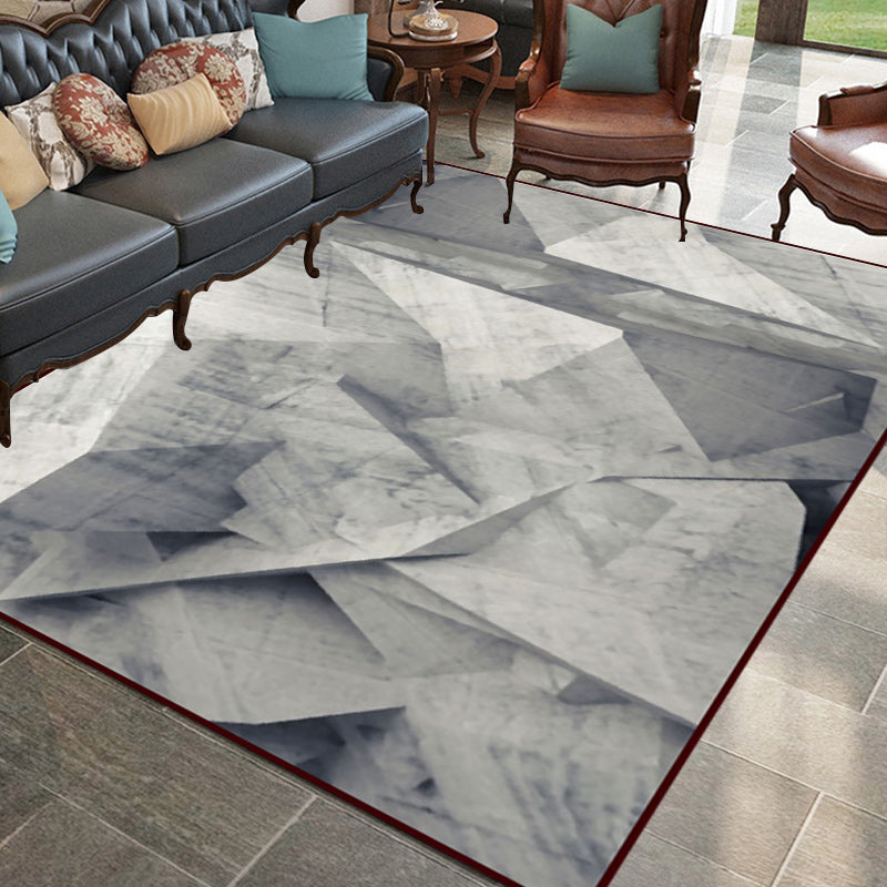 New Modern Carpet in Gray Abstract Irregular Shape Pattern Carpet Polyester Non-Slip Carpet for Home Decor | Bowlift