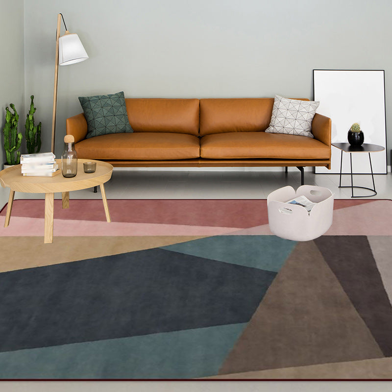 Modern living room rug Colorful color block Irregular shape printed rug Polyester non-slip rug for the area | Bowlift