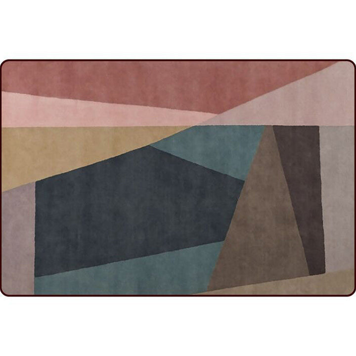 Modern living room rug Colorful color block Irregular shape printed rug Polyester non-slip rug for the area | Bowlift