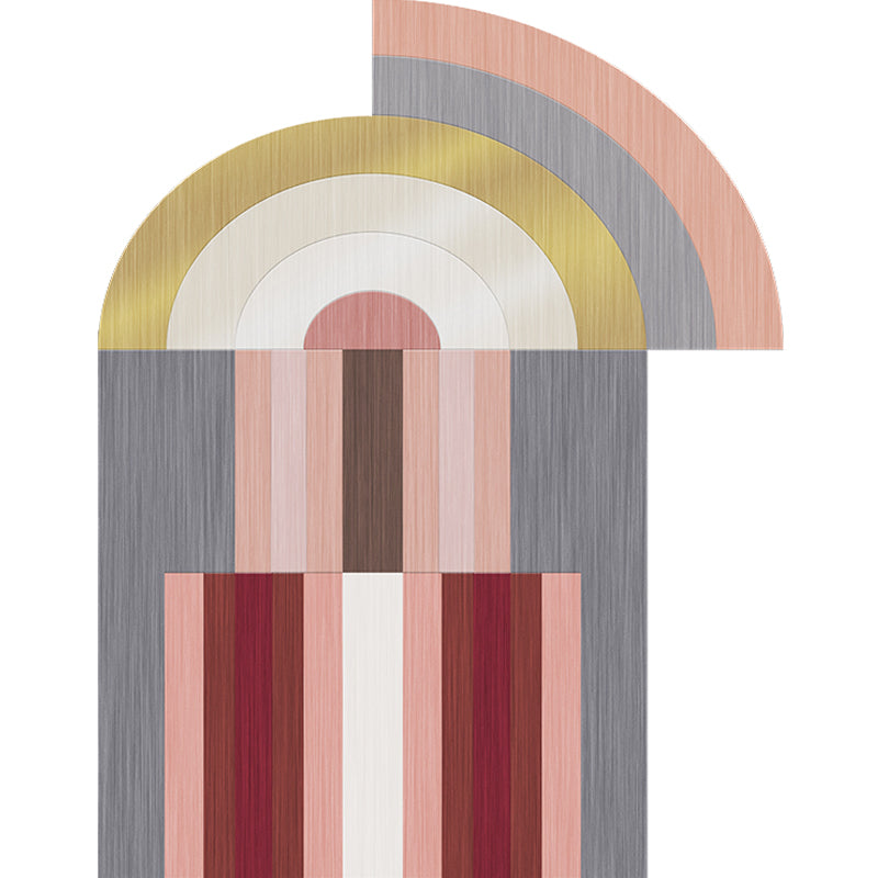BowLift | Red and Gray Irregular Carpet Bedroom Novelty Color Block Pattern Area Rug Polyester Non-Slip Backing Rug