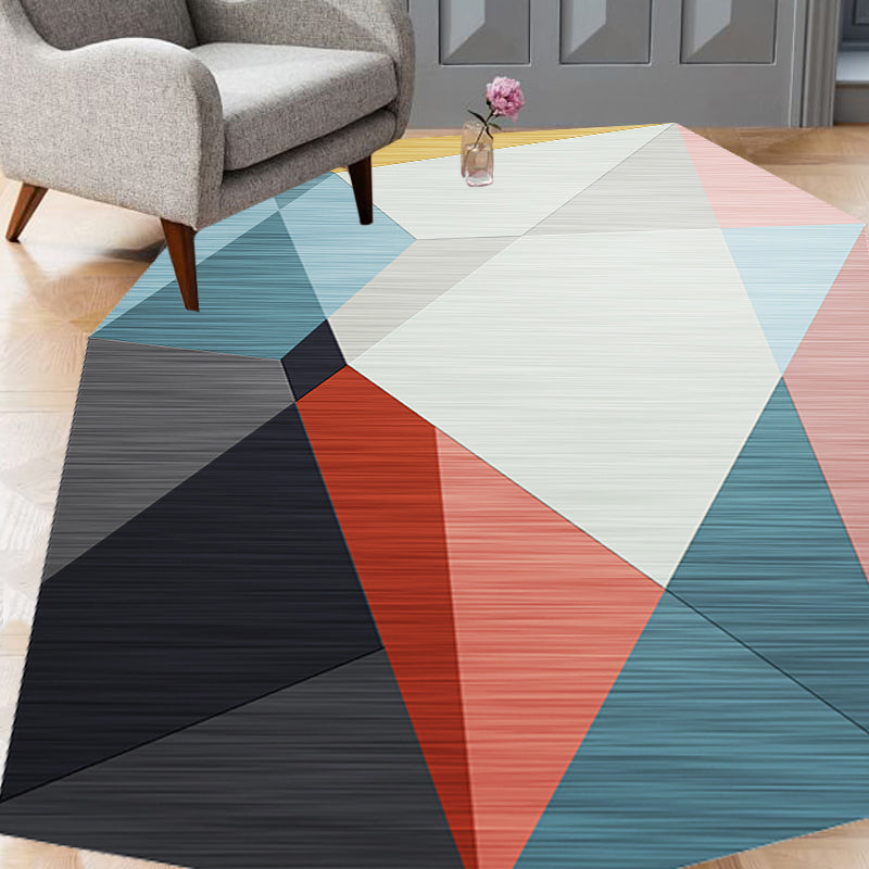 BowLift | Casual Novelty Irregular Rug Multicolor Color Block Pattern Rug Polyester Pet-Friendly Rug for Home Decoration