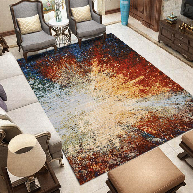Pink and Gray Bedroom Rug Modern Abstract Galaxy Pattern Rug Polyester Pet-Friendly Rug | Bowlift