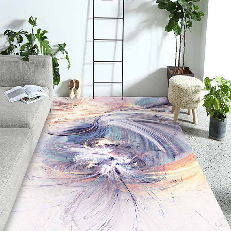 New Modern Rug in Purple and Blue Abstract Painting Pattern Rug Polyester Non-Slip Rug for Home Decor | Bowlift