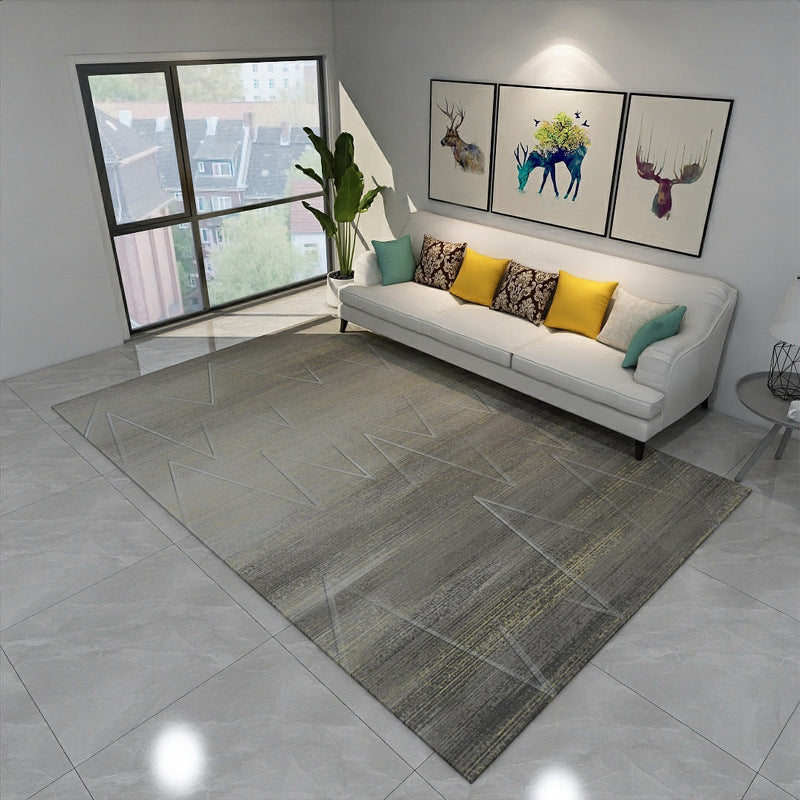 Gray and Blue Bedroom Rug Modern Abstract Pattern Rug Polyester Non-Slip Backing Rug | Bowlift