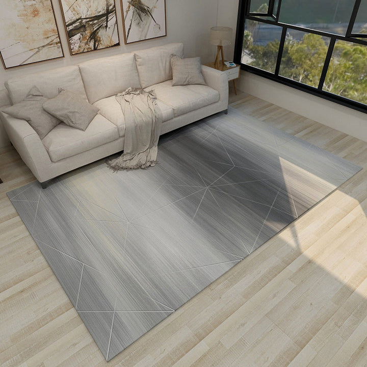 Gray and Blue Bedroom Rug Modern Abstract Pattern Rug Polyester Non-Slip Backing Rug | Bowlift