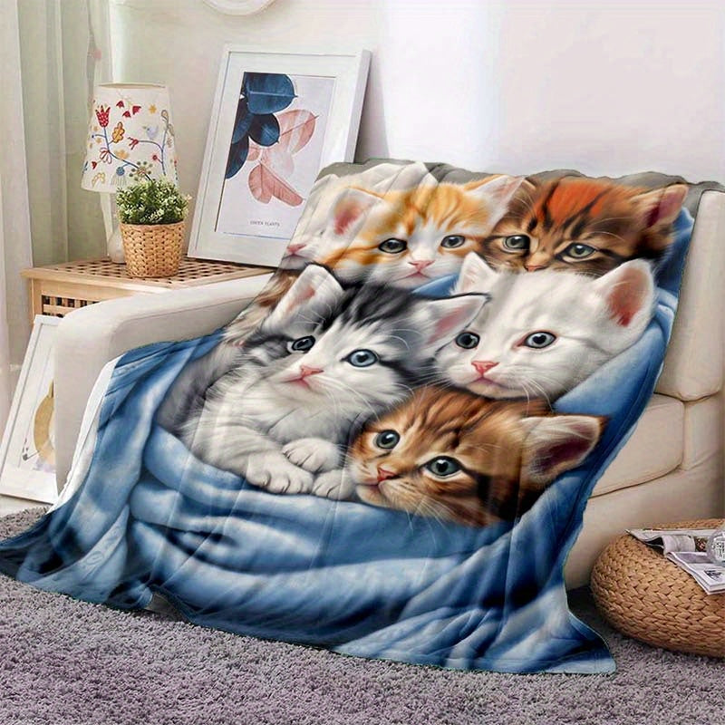 FluffyCat – Soft Flannel Blankets with Cat Print Bowlift