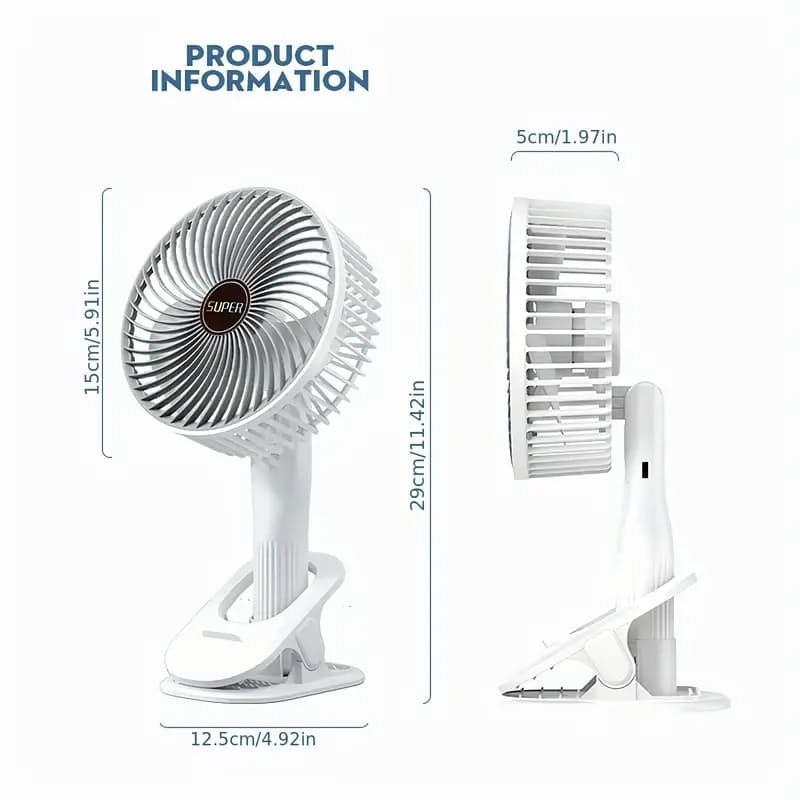 Portable  Rechargeable  Desk Fan | Bowlift