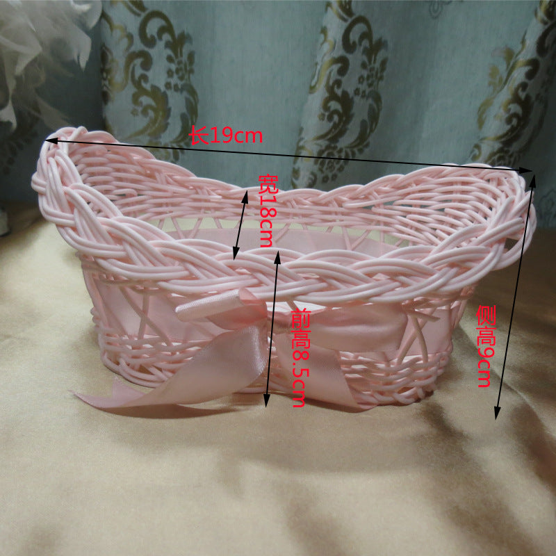 Ladies decorative storage basket with bow accent Bowlift