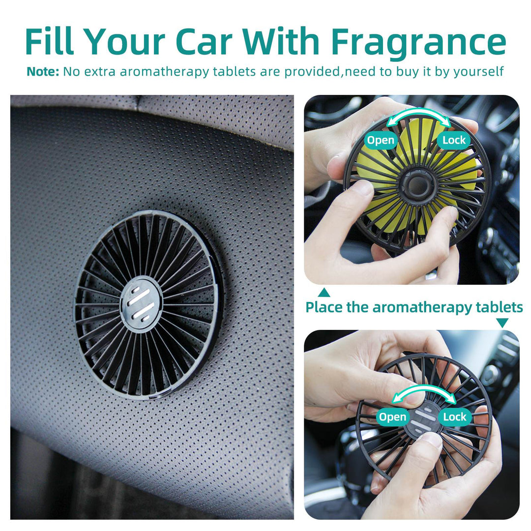 Portable Car Fan Cooler with USB and 3 Wind Settings | Bowlift