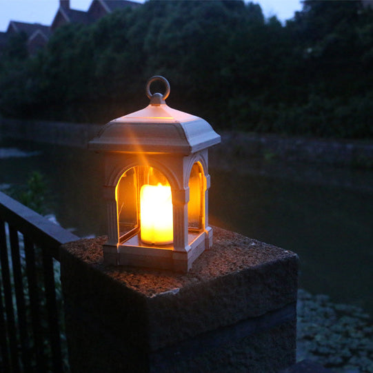 Traditional European Solar Waterproof House Cubic Plastic LED Landscape Lighting Outdoor Light For Garden | Bowlift