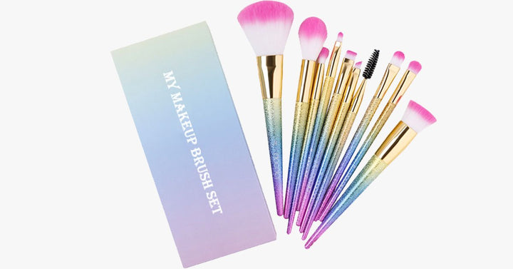 BowLift | Set of 10 glittering makeup brushes - Ready to give you any look you desire!