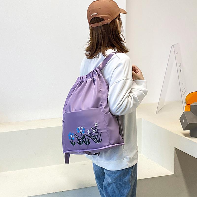 Multifunctional travel backpack with drawstring and embroidery | Bowlift