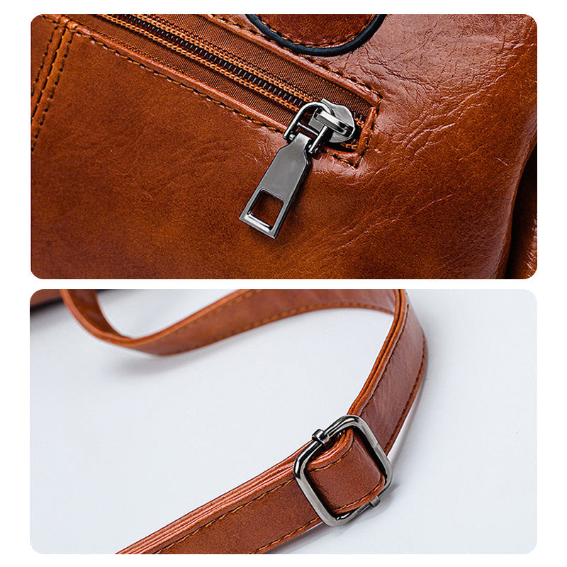 BowLift | New handbags made of oil wax leather Boston, large tote bag made of soft leather