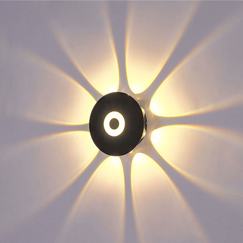 Contemporary Scandinavian Aluminum Round Shade LED Wall Sconce Lamp For Outdoor Patio | Bowlift