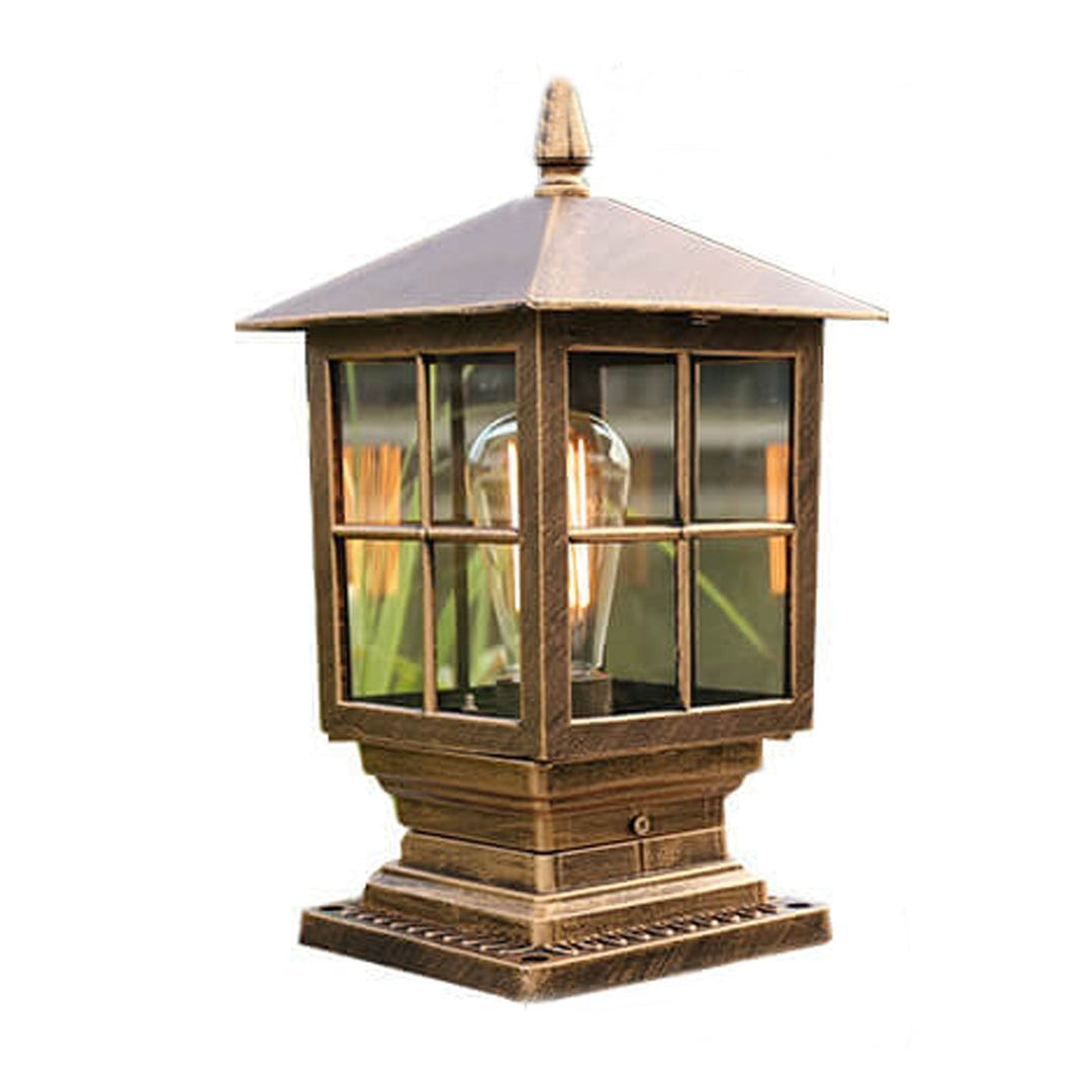 European Outdoor Column Lantern Waterproof  Rustproof 1-Light Patio Light | Bowlift