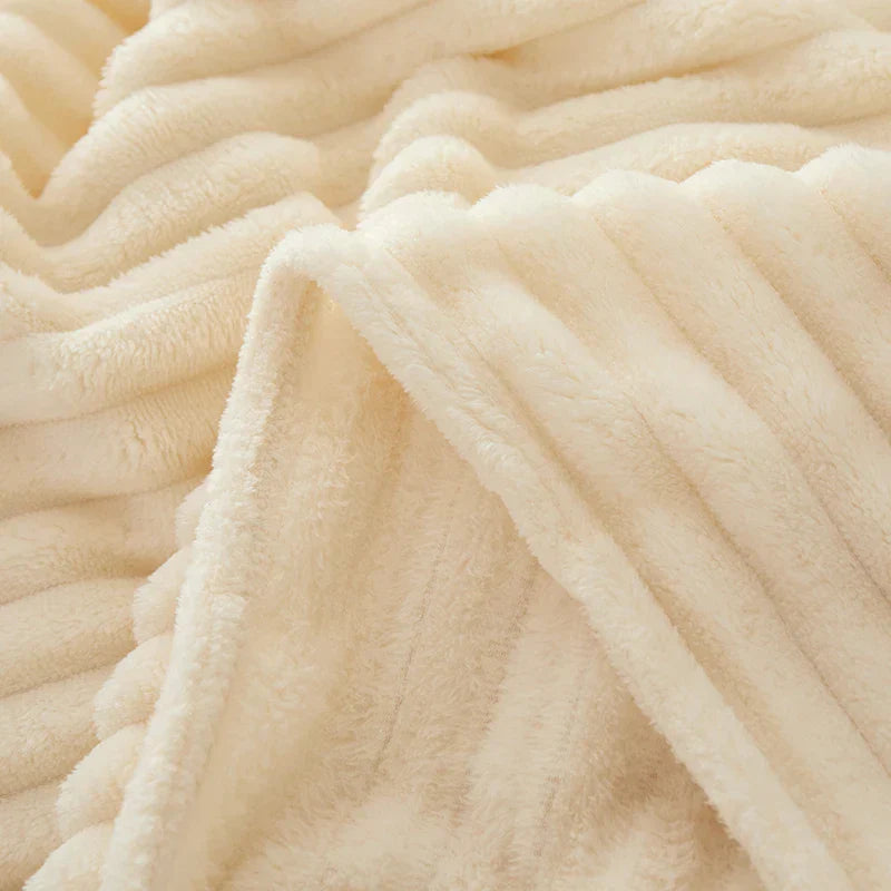 BowLift | Wide Striped Flannel Fleece Blanket - CozyStripe