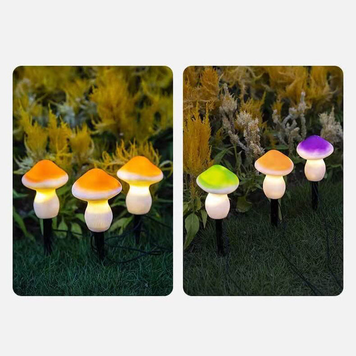Solar Outdoor Resin Mushroom LED Garden Ground Insert Decorative Landscape Light | Bowlift