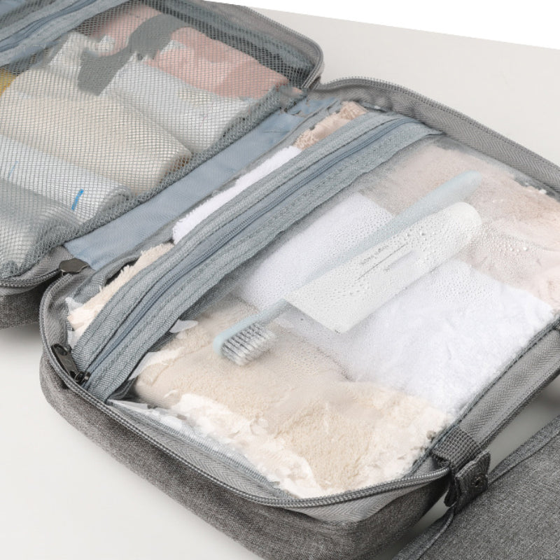 BowLift | Travelique Travel Cosmetic Organizer | Compact & Water-Repellent | With 4 Compartments & 360° Hook | For Women & Men