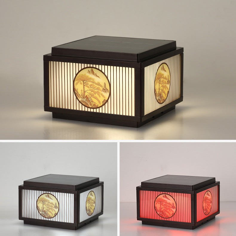 Modern Minimalist Solar Waterproof Square Aluminum Glass LED Post Head Light For Garden | Bowlift