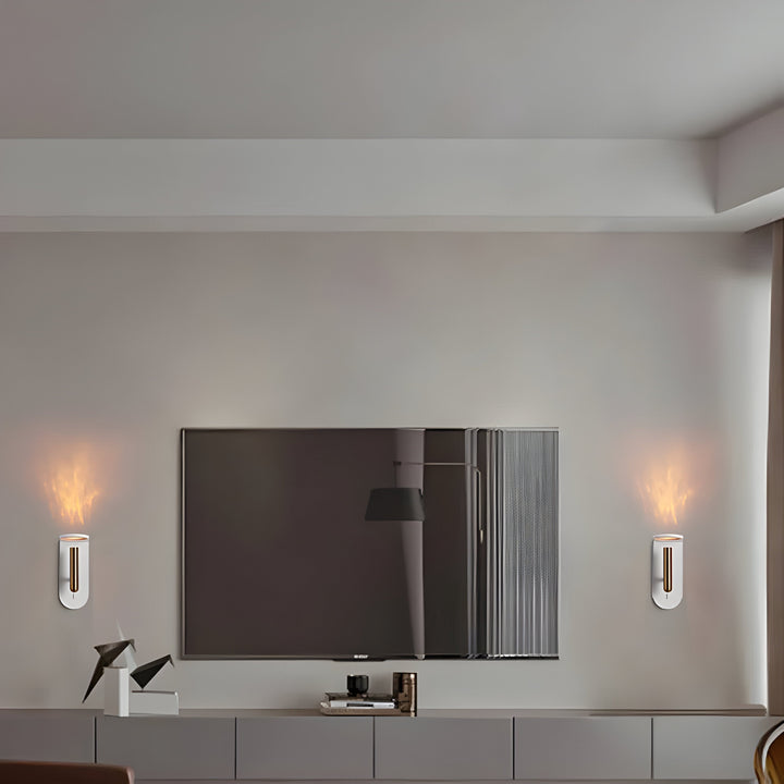 Adjustable Nordic LED Wall Light with Flame Effect Bowlift