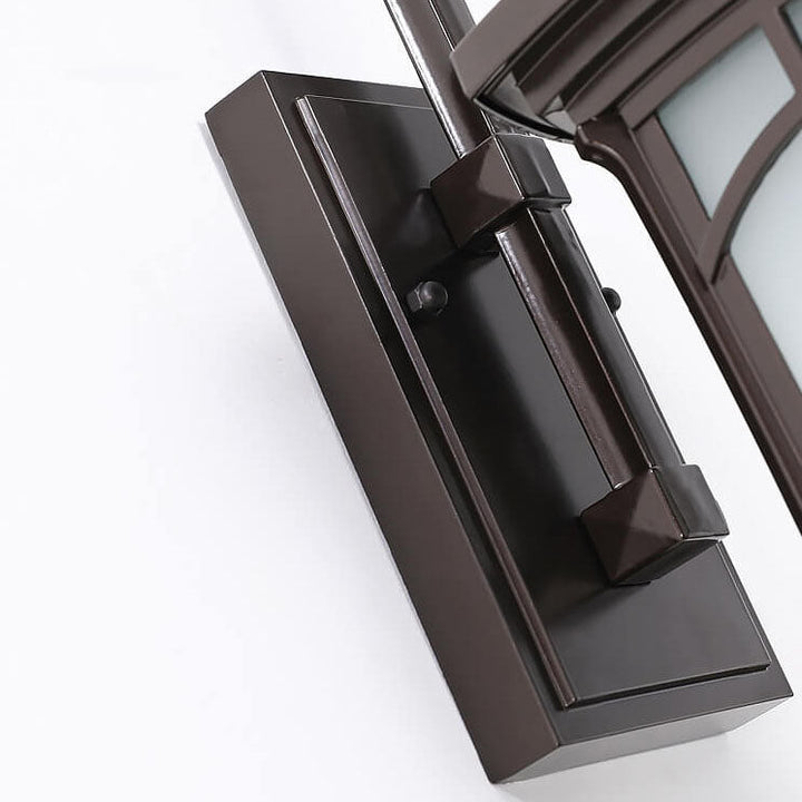Modern Square Aluminum Glass Carved 1-Light Outdoor Waterproof Wall Sconce Lamp | Bowlift