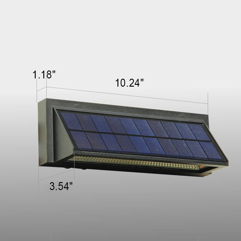 Outdoor Solar Waterproof Rectangular Slant LED Patio Wall Sconce Lamp | Bowlift