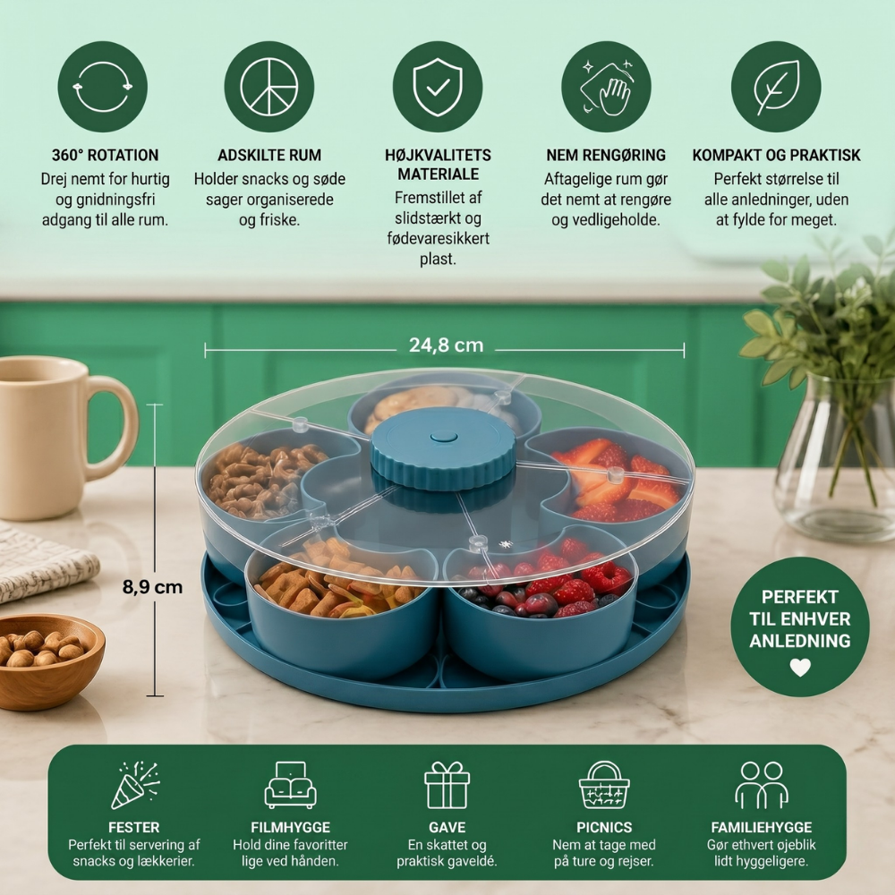 ServeSpin rotating tray with compartments | Bowlift