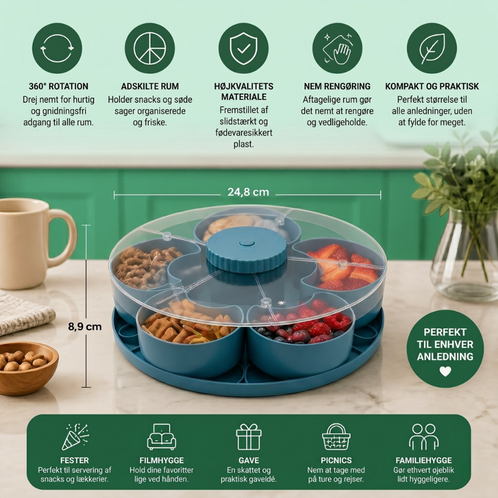 ServeSpin rotating tray with compartments | Bowlift