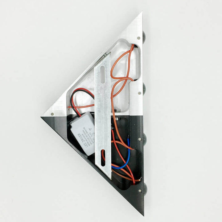 BowLift | TriLumina Prism LED Wall Light | Creative Pyramid Design | Aluminum & Acrylic | Colored Light Options