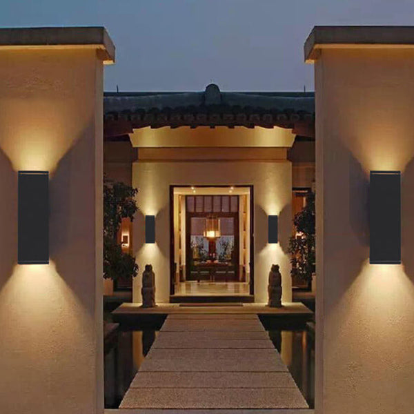Modern Minimalist Square Column LED Luminous Outdoor Waterproof Wall Sconce Lamp | Bowlift