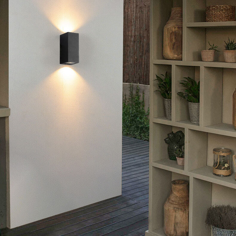 Modern Simple Outdoor Waterproof Aluminum Glass Cylinder 2-Light Wall Sconce Lamp | Bowlift