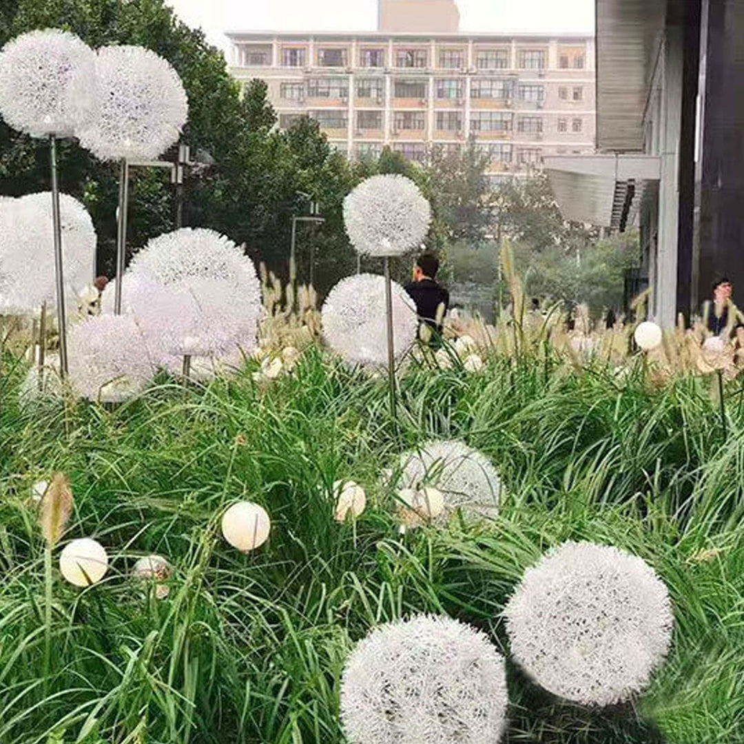 Solar Dandelion Aluminum Wire Globe Light LED Outdoor Waterproof Luminous Garden Insert Ground Landscape Light | Bowlift