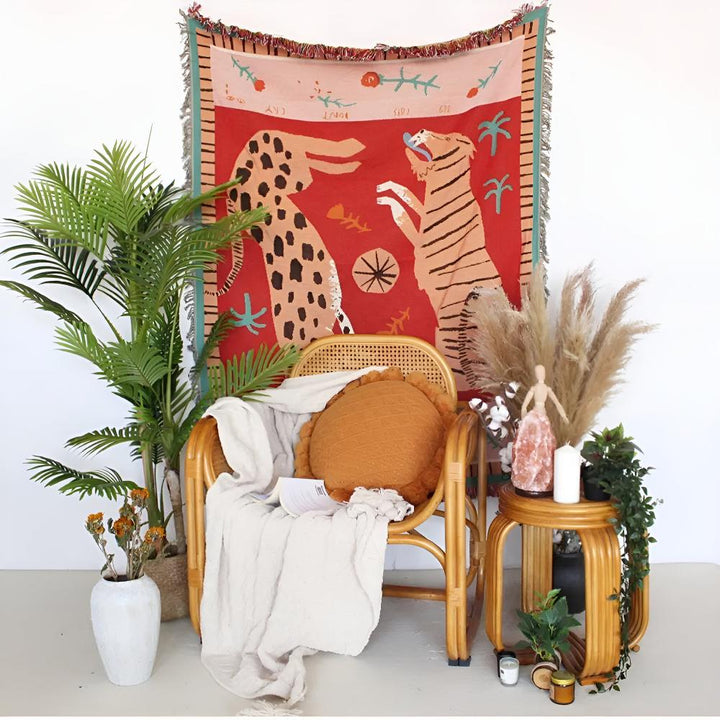 BowLift | Leopard Woven Tassel Blanket