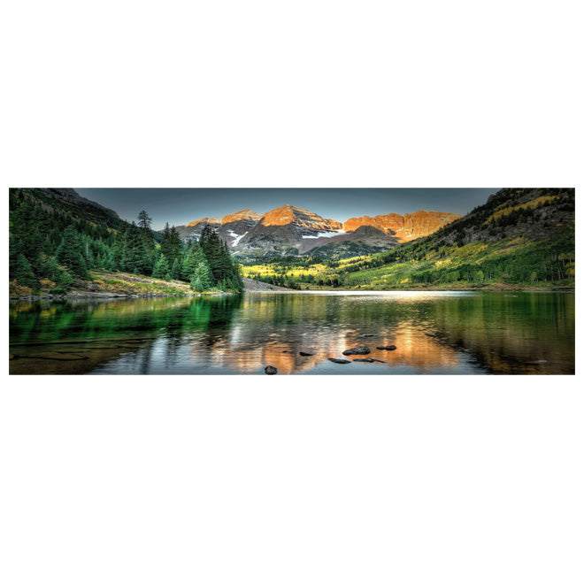 Mountain Lake Forest Wilderness Wall Art Large Format Canvas Prints Wide Format Landscape Picture For Above The Sofa Or Above The Bed | Bowlift