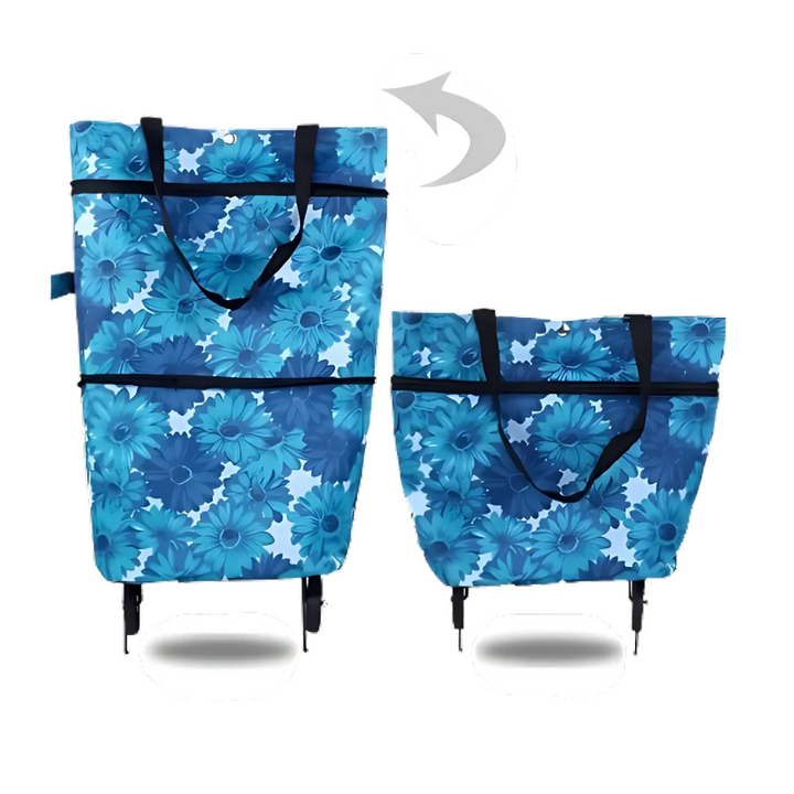Foldable shopping trolley with expandable wheels | Bowlift