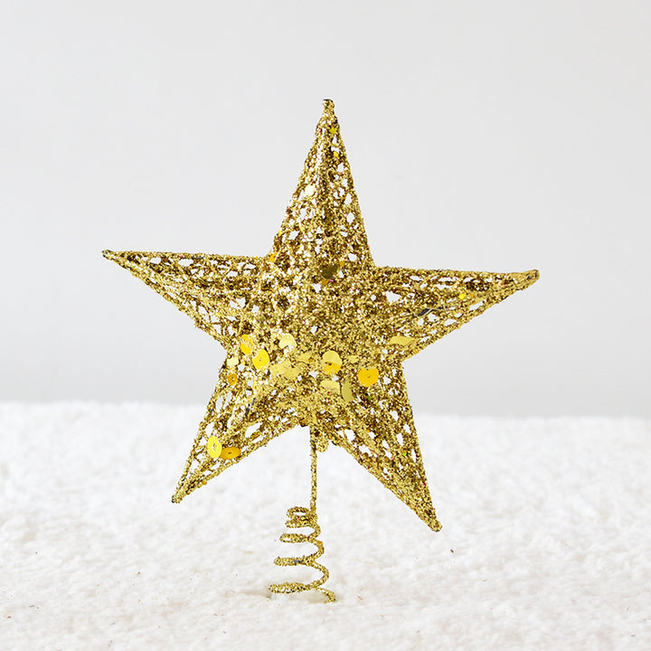 Christmas tree star topper made of iron with glitter
