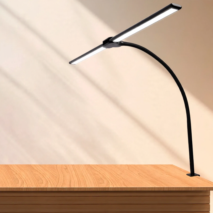 Double-headed LED clamp lamp for desk