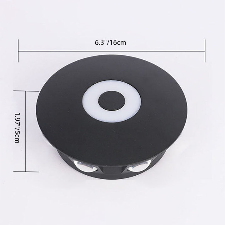 Contemporary Scandinavian Aluminum Round Shade LED Wall Sconce Lamp For Outdoor Patio | Bowlift